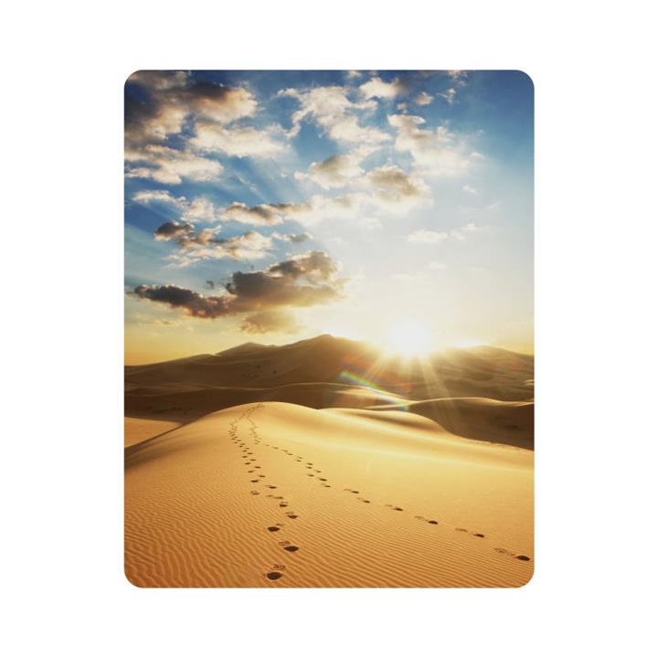 ماوس پد اطلس آبی طرح  کویر و رد پا و غروب آفتاب مدل T7086